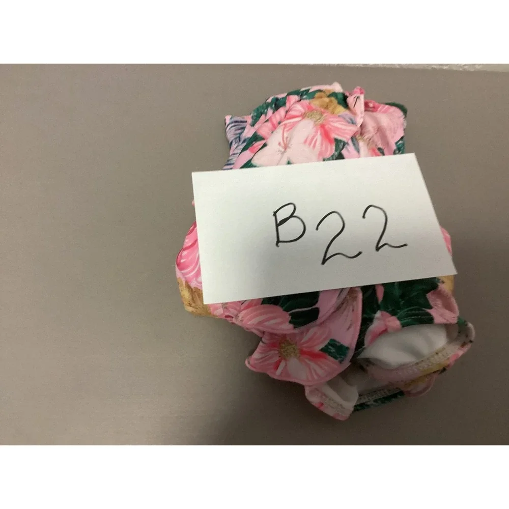 Tame the Sun Swimsuit Kids 7 Pink‎ Floral Long Sleeve Ruffles Tropical